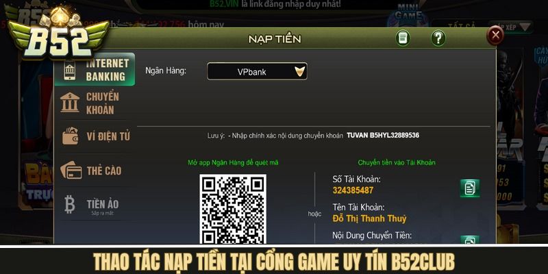 Hướng dẫn quy trình nạp tiền chi tiết và đầy đủ nhất